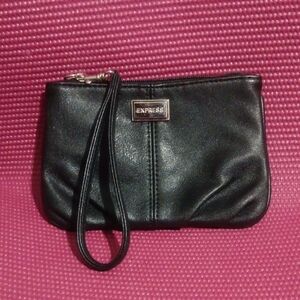 Express Elegant Black Leather Wristlet